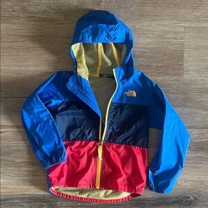 The North Face Blue and Red Hooded Jacket